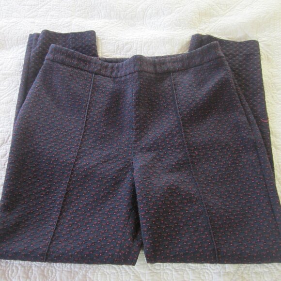 Ann Taylor Pants 6 Blue/Red Print Side Zipper - Picture 1 of 6